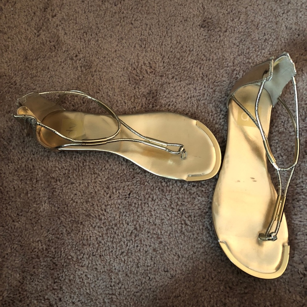 SoLD!! DV Metallic Gold Sandals with zip up back